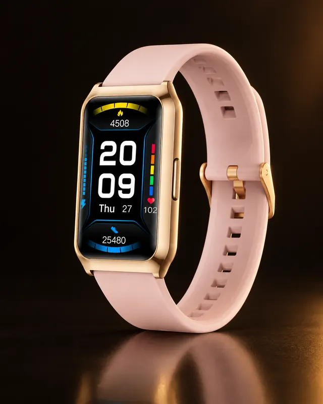 Smartwatch G301, Dourado com pulseira rosa
